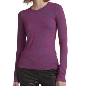 Rag & Bone Women’s Size S Red Blue Space Dye Slim Longsleeve Knit Top Shirt